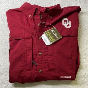 ⭐️NWT Drake Clothing Co Oklahoma Sooners long sleeve vented mens shirt SZ SM